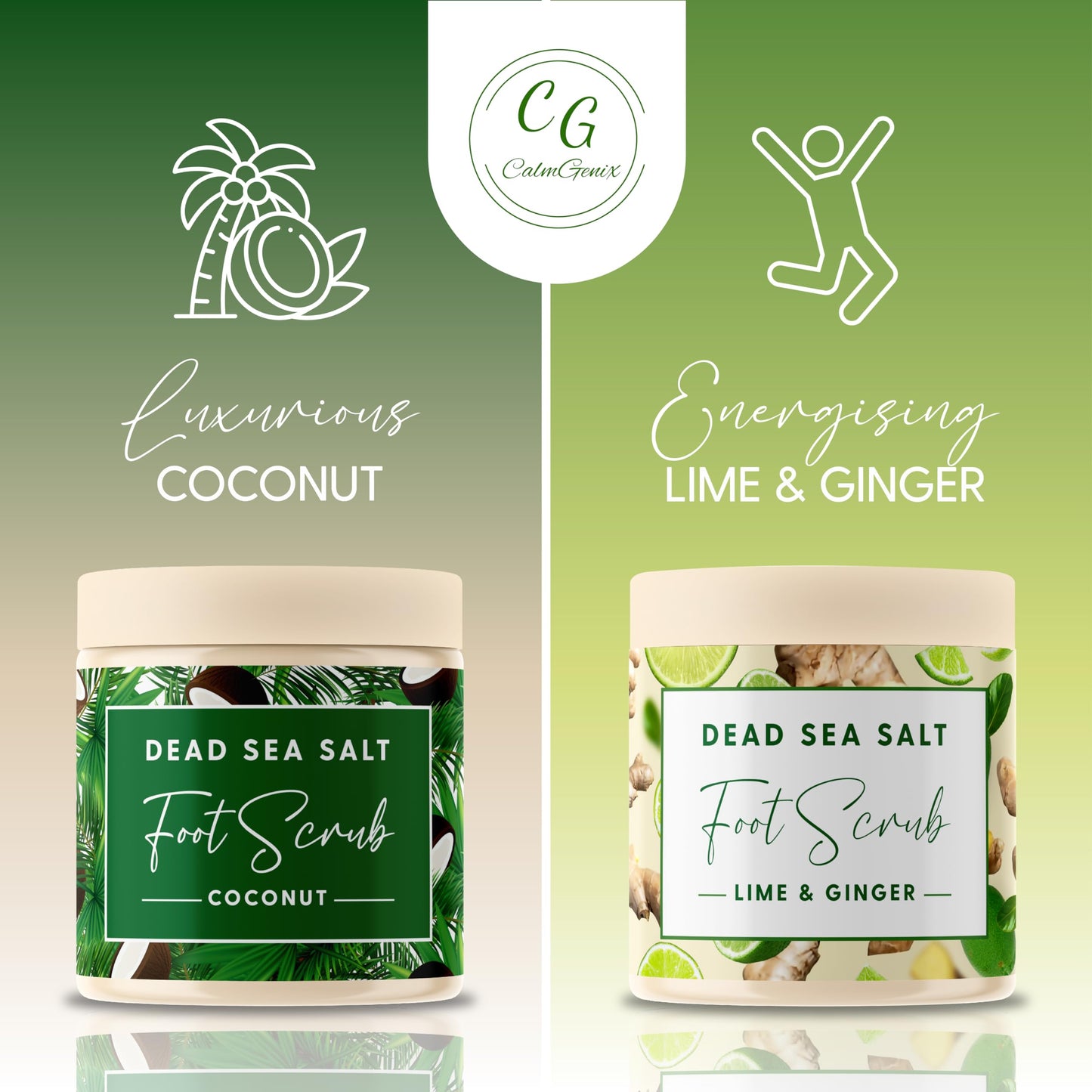 CalmGenix Coconut + Lime & Ginger Foot Scrub Set with Foot File