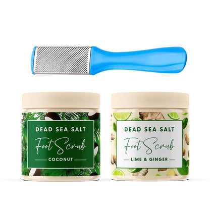 CalmGenix Coconut + Lime & Ginger Foot Scrub Set with Foot File