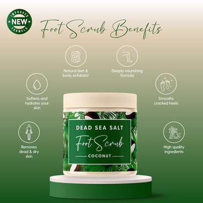 CalmGenix Coconut Dead Sea Salt Exfoliating Foot Scrub