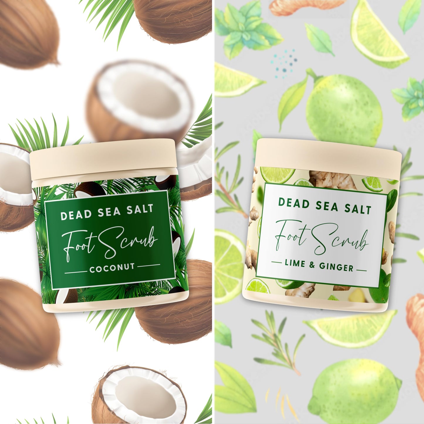 CalmGenix Coconut + Lime & Ginger Foot Scrub Set with Foot File